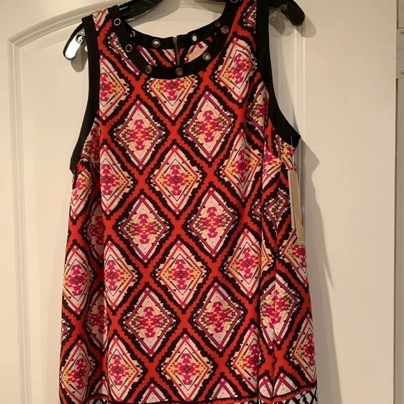 Girls Jr Geometric Print Sleeveless Dress - Picture 2 of 7